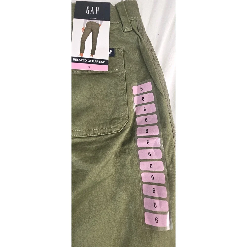 NWT Gap Relaxed Girlfriend Chino Pants Clover‎ Green Size 6 QLP1205S Utility
